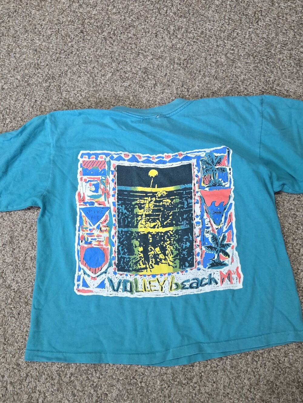 Surf Rags Vintage 90s Beach Patrol Volleyball Graphic Tshirt Single Stitch Sz L